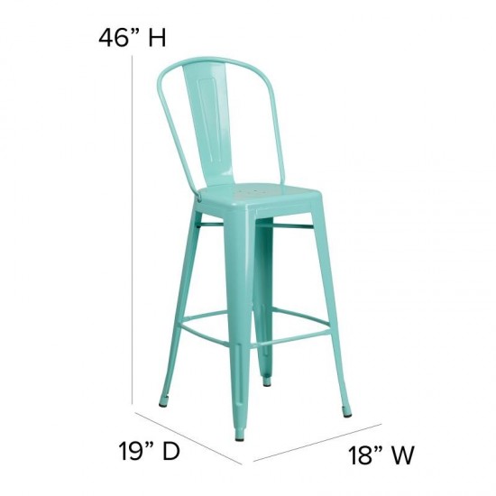 Mint Metal Stool-Mint Seat