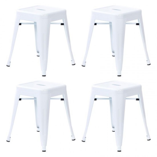 4 Pack White Metal Stool