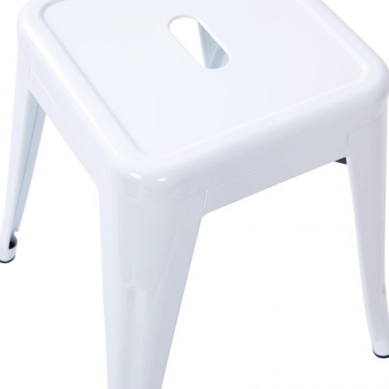 4 Pack White Metal Stool