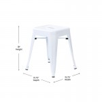 4 Pack White Metal Stool