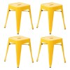 4 Pack Yellow Metal Stool