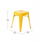 4 Pack Yellow Metal Stool