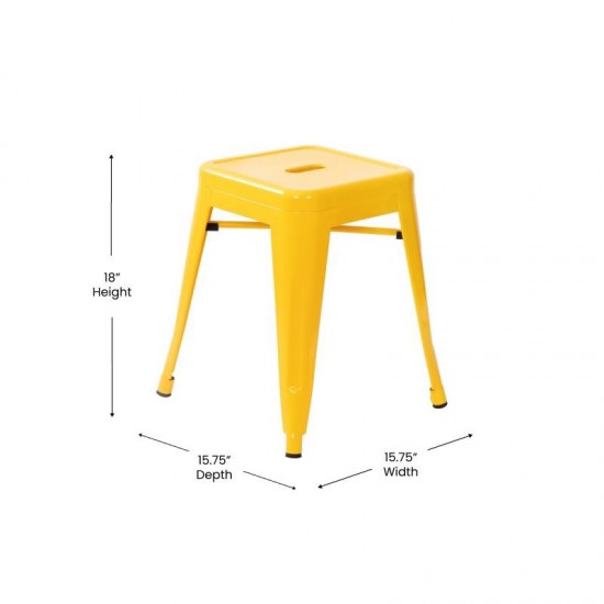 4 Pack Yellow Metal Stool