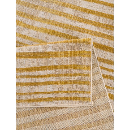 Ramilia-Variated Wawes-Ls11842-Golden-7.10 X 10.4 Area Rug