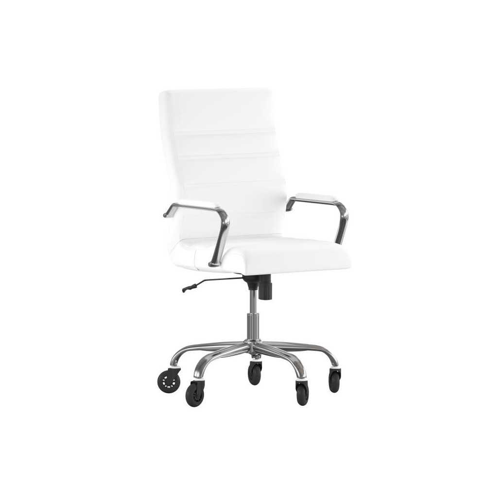 Whitney High Back White LeatherSoft Executive Swivel Office Chair