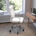 Whitney High Back White LeatherSoft Executive Swivel Office Chair