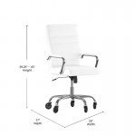 Whitney High Back White LeatherSoft Executive Swivel Office Chair