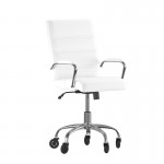 White LeatherSoft with Chrome Frame Chair