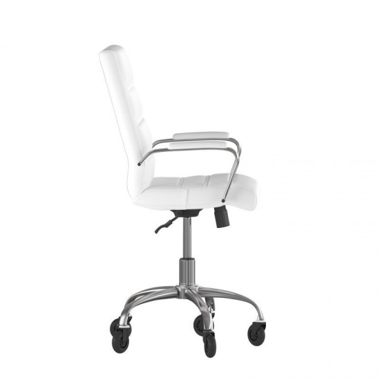 White LeatherSoft with Chrome Frame Chair