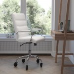 White LeatherSoft with Chrome Frame Chair