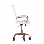 White LeatherSoft with Rose Gold Frame Chair