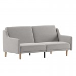 Gray Faux Linen Sofa Futon