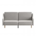 Gray Faux Linen Sofa Futon