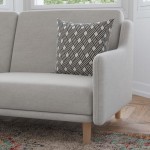 Gray Faux Linen Sofa Futon