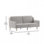 Gray Faux Linen Sofa Futon