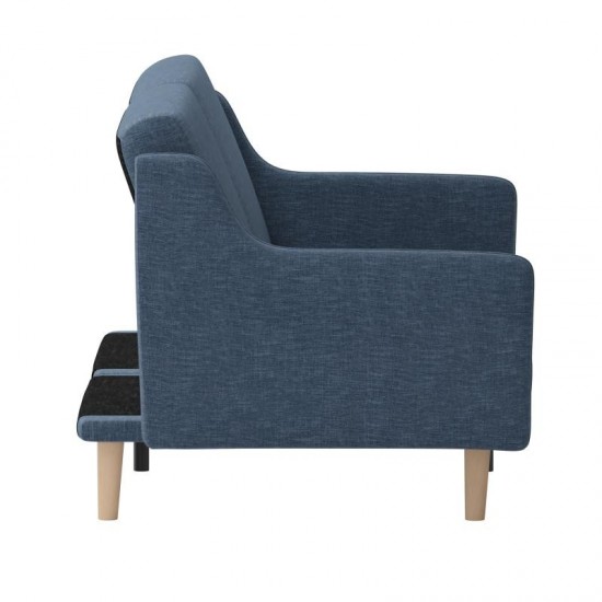 Navy Faux Linen Sofa Futon