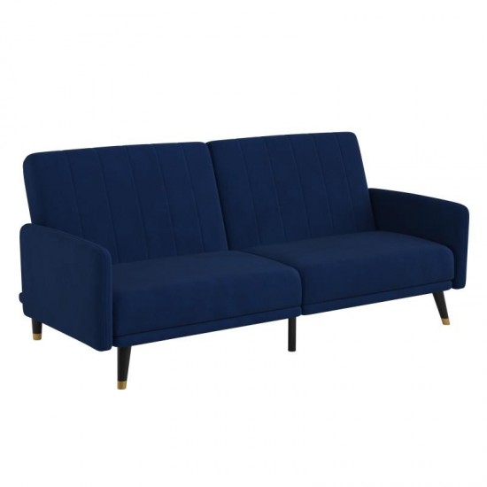 Sophia Premium Split Back Navy Velvet Futon Sofa