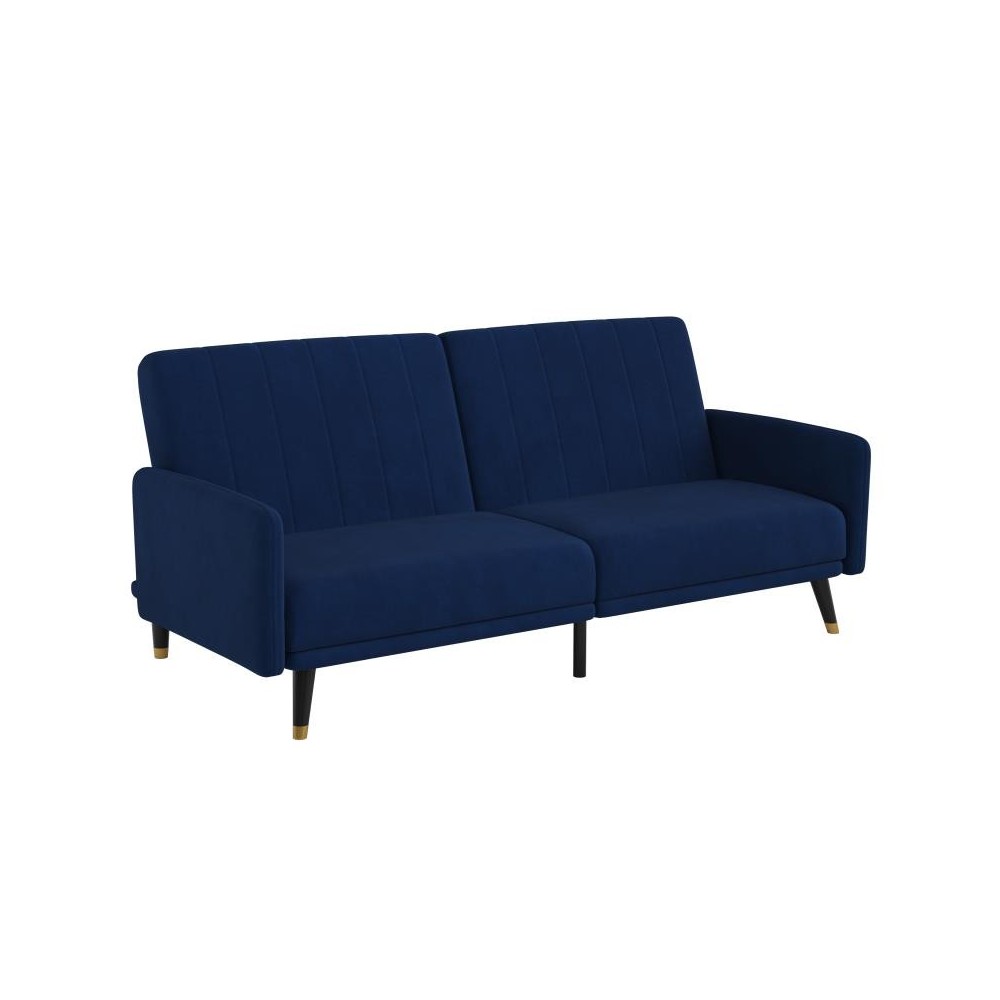 Sophia Premium Split Back Navy Velvet Futon Sofa