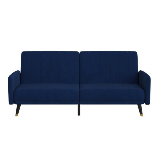 Sophia Premium Split Back Navy Velvet Futon Sofa