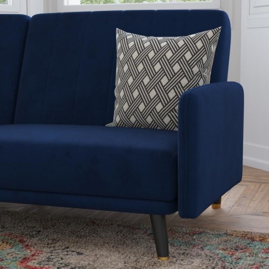 Sophia Premium Split Back Navy Velvet Futon Sofa