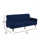 Sophia Premium Split Back Navy Velvet Futon Sofa