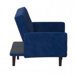 Carter Premium Tufted Split Back Navy Velvet Futon Sofa