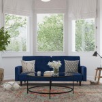 Carter Premium Tufted Split Back Navy Velvet Futon Sofa