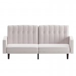 Stone Faux Linen Futon Sofa