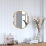 Gold 20" Round Wall Mirror