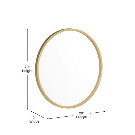 Gold 20" Round Wall Mirror