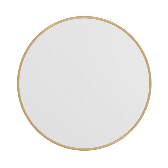 Gold 30" Round Wall Mirror