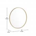 Gold 30" Round Wall Mirror