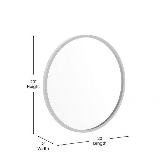 Silver 20" Round Wall Mirror