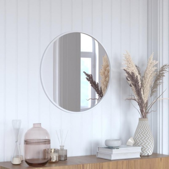 Silver 24" Round Wall Mirror