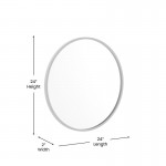 Silver 24" Round Wall Mirror