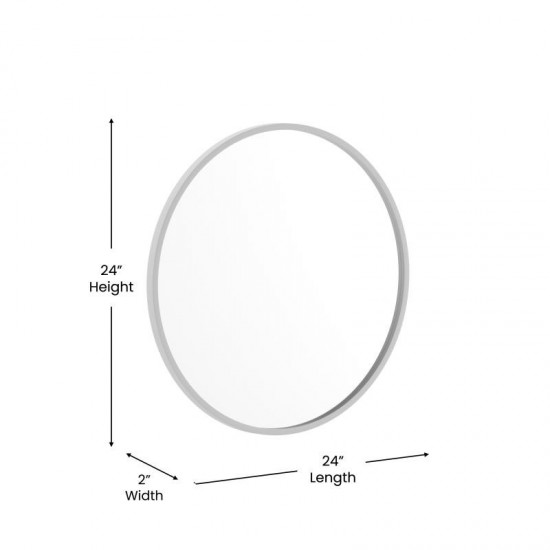 Silver 24" Round Wall Mirror