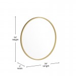 Gold 24" Round Wall Mirror