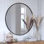 Black 36" Round Wall Mirror