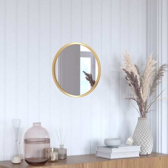 Gold 16" Round Wall Mirror