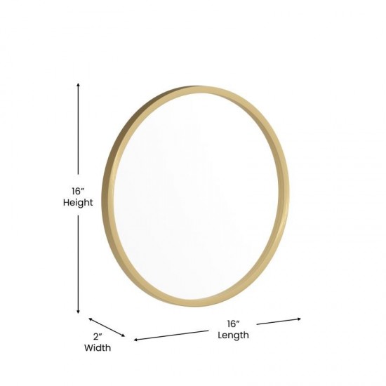 Gold 16" Round Wall Mirror