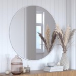 Silver 36" Round Wall Mirror