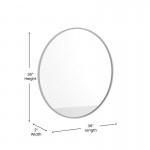 Silver 36" Round Wall Mirror