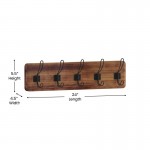 Rustic Brown Wall Coat Rack