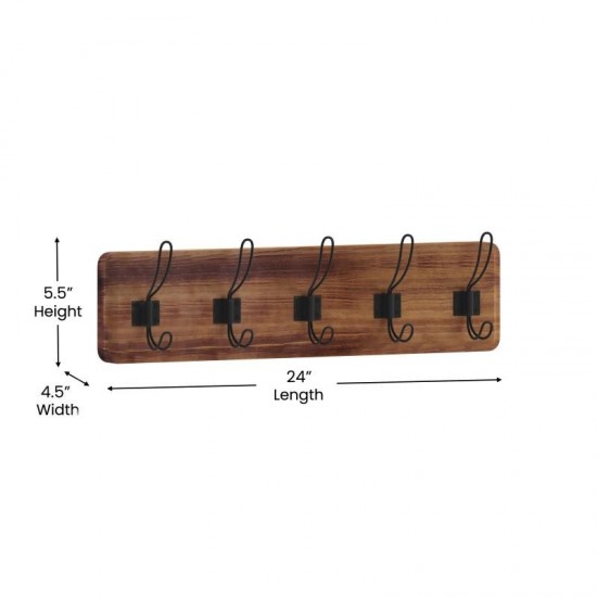 Rustic Brown Wall Coat Rack