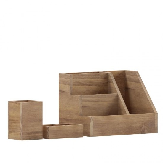 3PC Rustic Brown Organizer Set