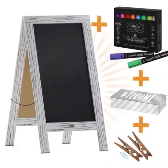 Whitewashed Chalkboard Set