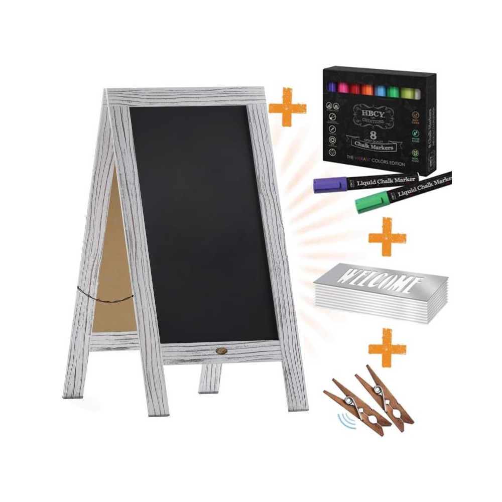 Whitewashed Chalkboard Set