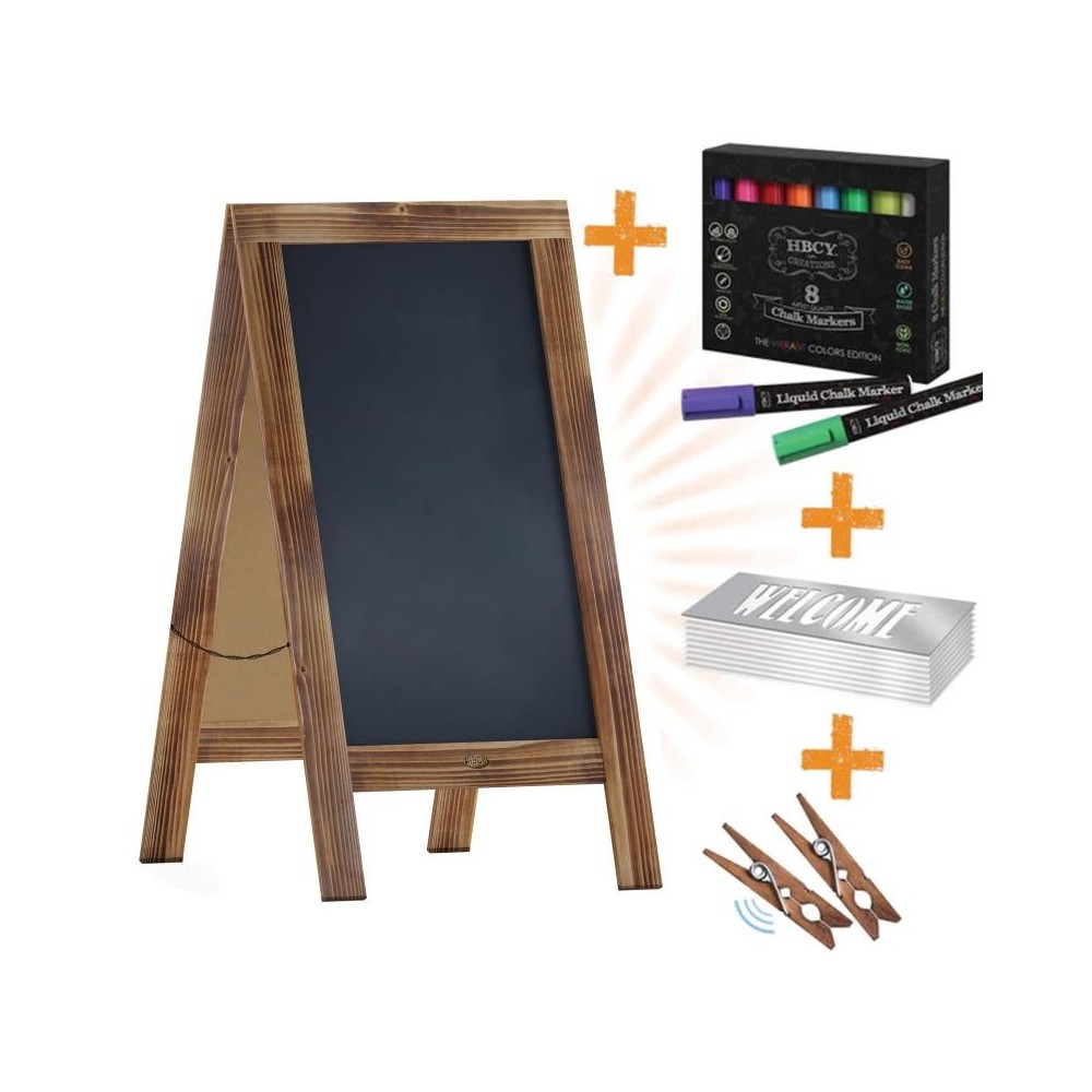 Brown A-Frame Chalkboard Set
