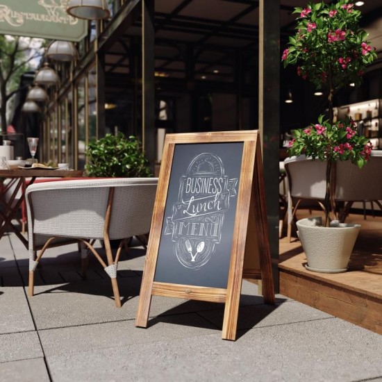 Brown A-Frame Chalkboard Set
