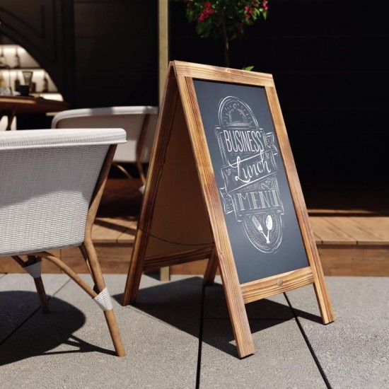 Brown A-Frame Chalkboard Set